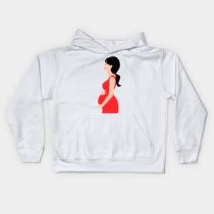 A Pregnant Woman Kids Hoodie